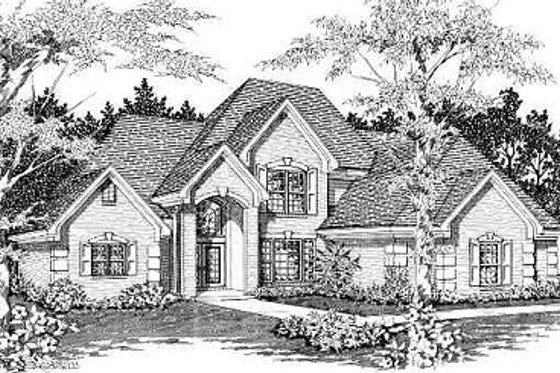 Exterior - Front Elevation for European House Plan #329-281 - 4 bed, 2.5 bath