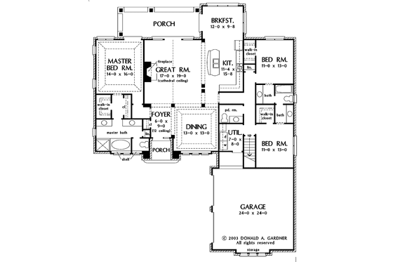 Floor Plan - Main Floor for European House Plan #929-692 - 3 bed, 2.5 bath