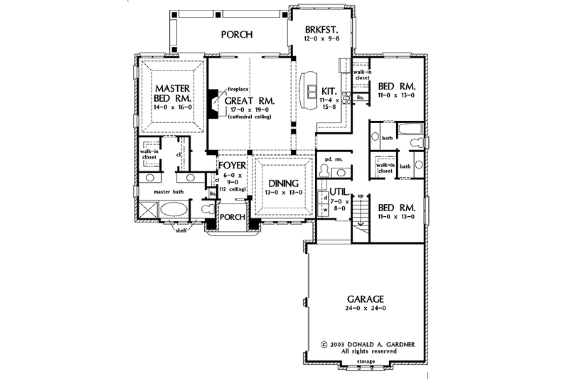 Home Plan - Floor Plan - Main Floor for European House Plan #929-692 - 3 bed, 2.5 bath
