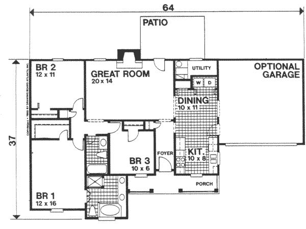 Architectural House Design - Ranch Floor Plan - Main Floor Plan #30-131