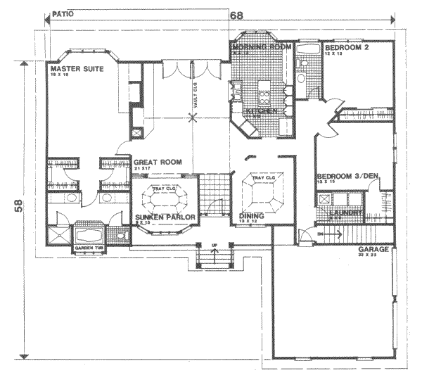 European Floor Plan - Main Floor Plan #30-180