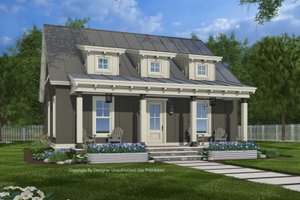 Exterior - Front Elevation 3 for Craftsman House Plan #51-1433 - 1 bed, 1 bath