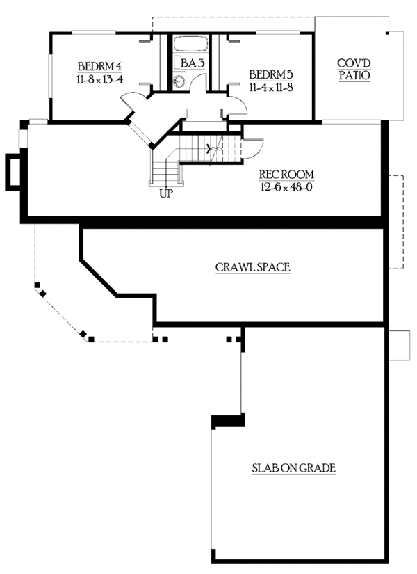 House Design - Craftsman Floor Plan - Lower Floor Plan #132-450