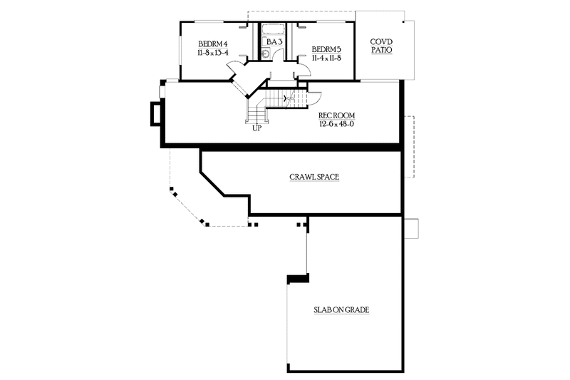Home Plan - Floor Plan - Lower Floor for Craftsman House Plan #132-450 - 6 bed, 3.5 bath