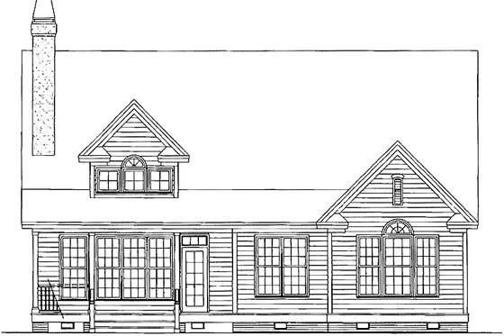 Exterior - Rear Elevation for Traditional House Plan #929-512 - 4 bed, 3 bath