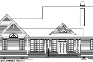Exterior - Rear Elevation for Country House Plan #929-703 - 3 bed, 2 bath