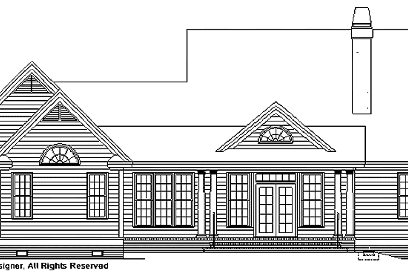 Home Plan - Exterior - Rear Elevation for Country House Plan #929-703 - 3 bed, 2 bath