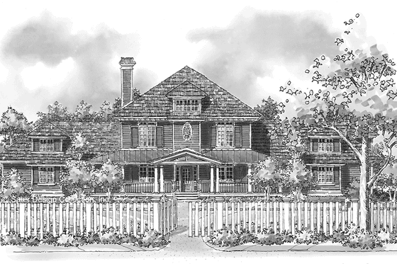 Exterior - Front Elevation 3 for Colonial House Plan #930-204 - 3 bed, 2.5 bath