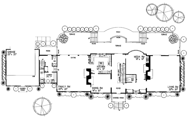 House Blueprint - Classical Floor Plan - Main Floor Plan #72-815