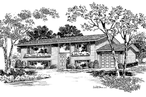 House Design - Exterior - Front Elevation for Contemporary House Plan #72-519 - 5 bed, 3 bath