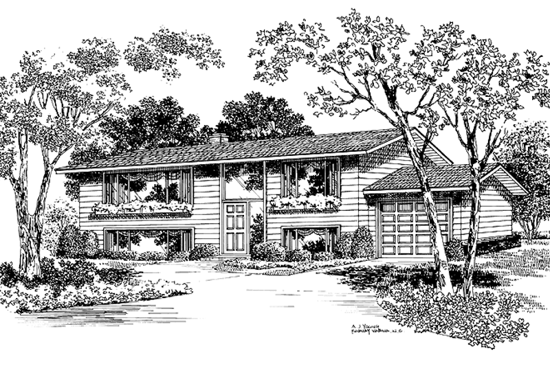 Home Plan - Contemporary Exterior - Front Elevation Plan #72-519
