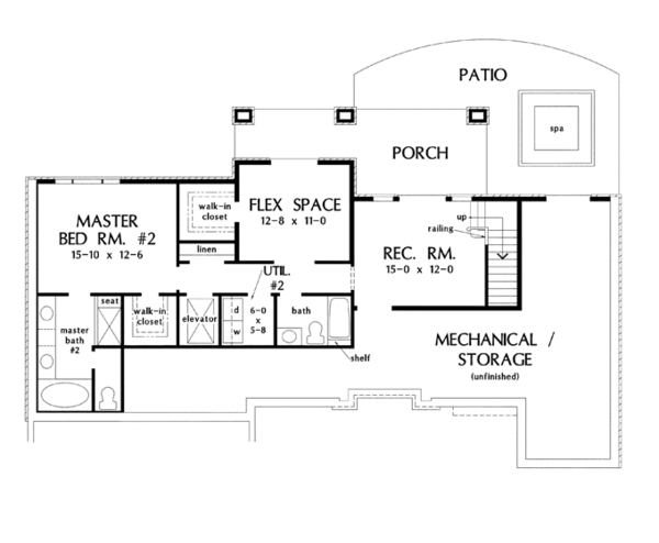 House Plan Design - European Floor Plan - Lower Floor Plan #929-921