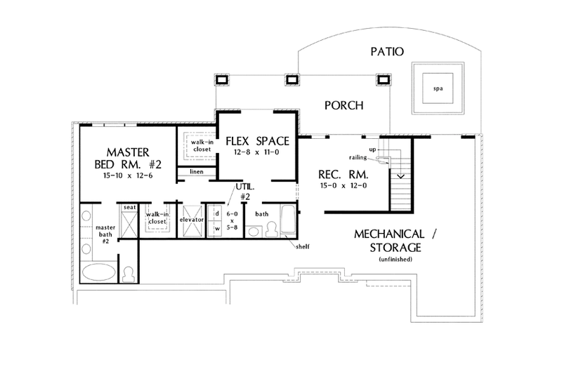 House Design - Floor Plan - Lower Floor for European House Plan #929-921 - 4 bed, 4 bath