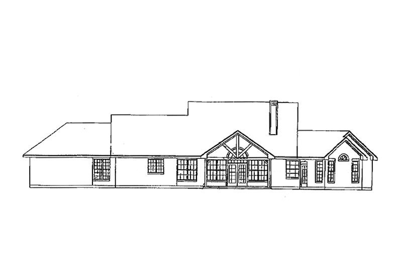 Home Plan - Exterior - Rear Elevation for Country House Plan #472-257 - 4 bed, 3 bath