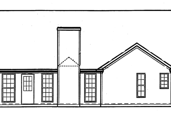 Exterior - Rear Elevation for Ranch House Plan #54-199 - 3 bed, 2 bath