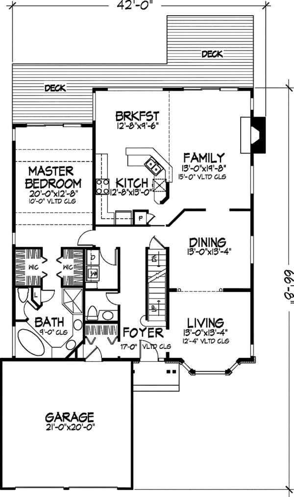Architectural House Design - Traditional Floor Plan - Main Floor Plan #320-538