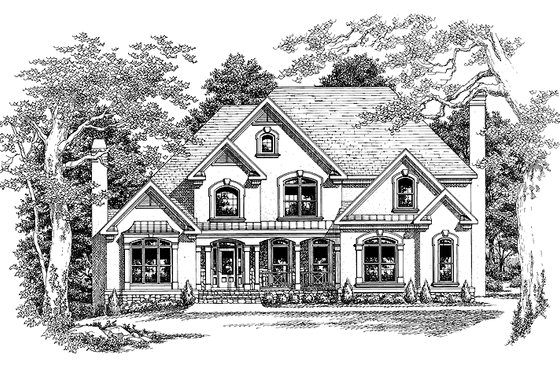 Exterior - Front Elevation 6 for European House Plan #927-102 - 4 bed, 3.5 bath