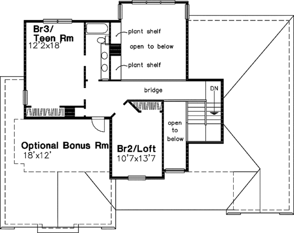 Home Plan - European Floor Plan - Upper Floor Plan #320-523