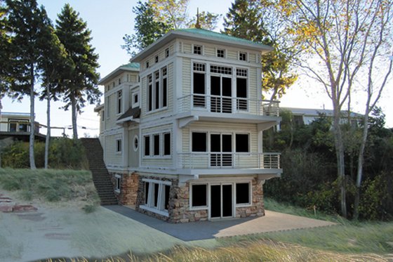 Exterior - Rear Elevation 5 for Contemporary House Plan #928-249 - 3 bed, 3.5 bath