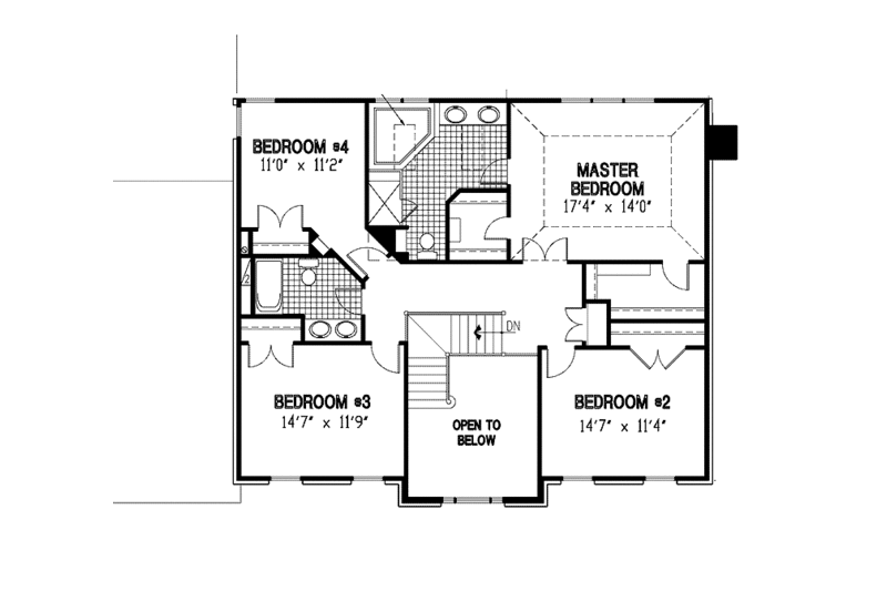 Home Plan - Floor Plan - Upper Floor for Classical House Plan #953-86 - 4 bed, 2.5 bath