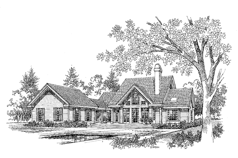 Home Plan - Exterior - Rear Elevation for Country House Plan #929-147 - 4 bed, 3 bath