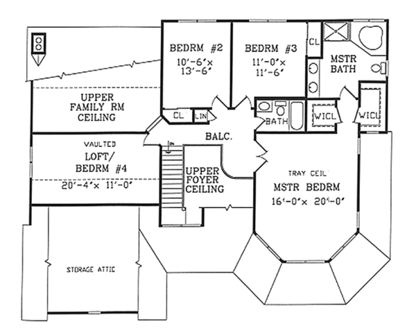 Home Plan - Country Floor Plan - Upper Floor Plan #314-268