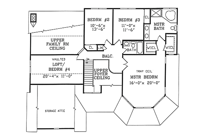 Home Plan - Floor Plan - Upper Floor for Country House Plan #314-268 - 4 bed, 2.5 bath