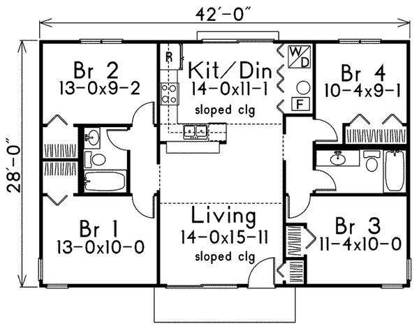 Dream House Plan - Contemporary Floor Plan - Main Floor Plan #57-486