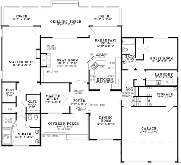 Home Plan - Traditional Floor Plan - Main Floor Plan #17-2987
