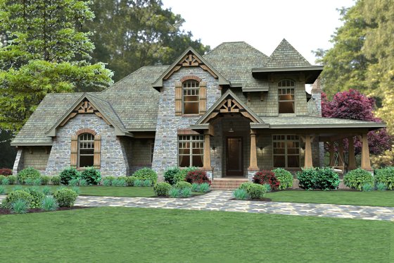 Exterior - Front Elevation 3 for Craftsman House Plan #120-179 - 3 bed, 3 bath