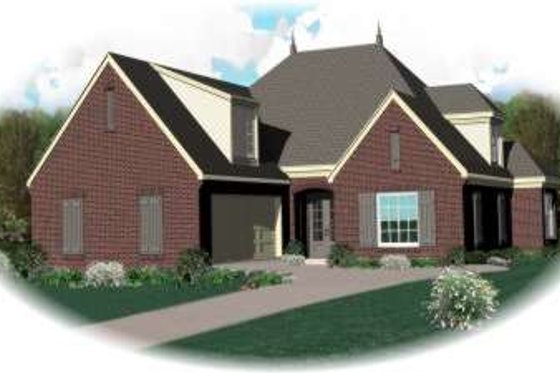 Exterior - Front Elevation for European House Plan #81-1505 - 4 bed, 3 bath