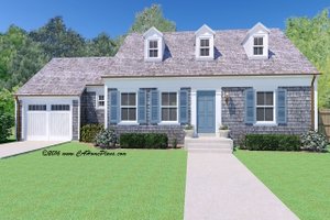 Colonial Exterior - Front Elevation Plan #489-7