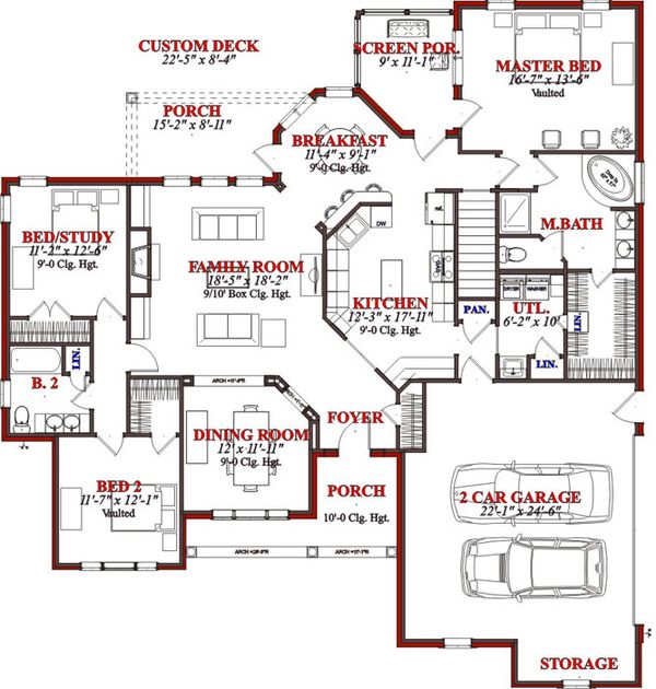 Traditional Floor Plan - Main Floor Plan #63-193