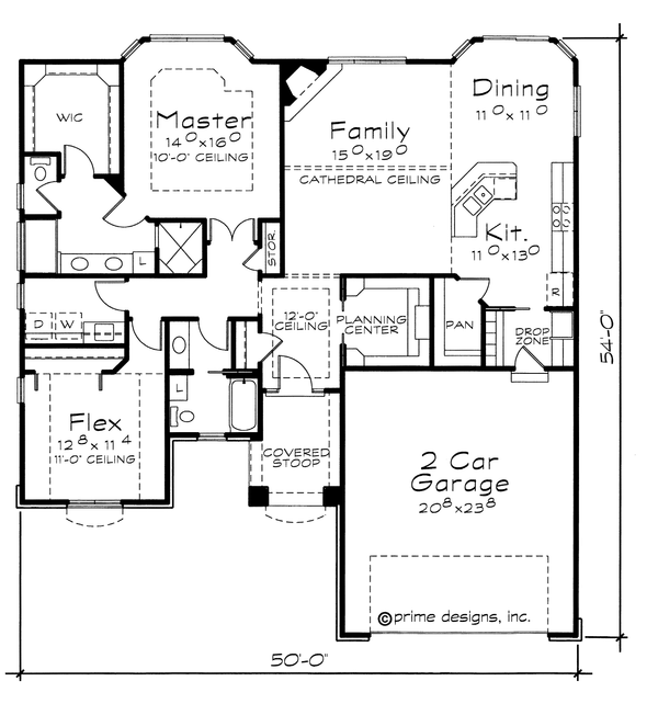 House Plan Design - Traditional Floor Plan - Main Floor Plan #20-2100