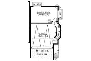 Floor Plan - Lower Floor for Bungalow House Plan #303-428 - 3 bed, 2.5 bath
