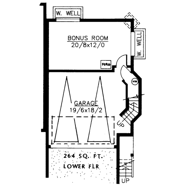 Bungalow Floor Plan - Lower Floor Plan #303-428