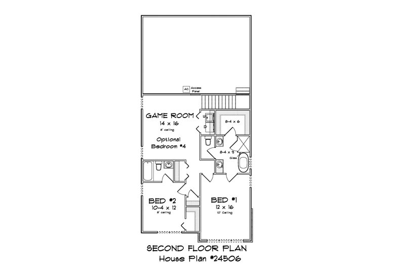House Design - Floor Plan - Upper Floor 1 for Modern House Plan #513-2299 - 3 bed, 3 bath