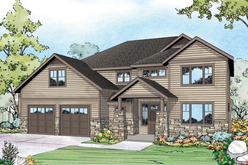 Home Plan - Exterior - Front Elevation 3 for Craftsman House Plan #124-940 - 3 bed, 2.5 bath