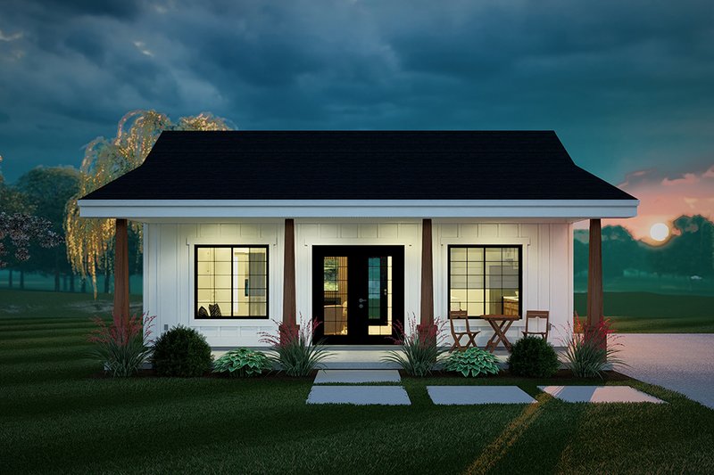 House Blueprint - Farmhouse Exterior - Front Elevation Plan #126-304