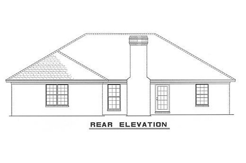 House Plan Design - Traditional style rear elevation