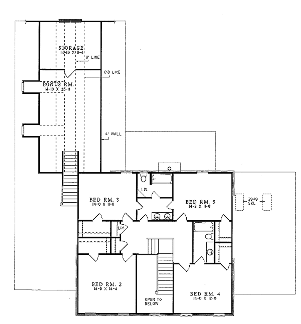 Southern Style House Plan - 5 Beds 3.5 Baths 3394 Sq/Ft Plan #17-227 ...