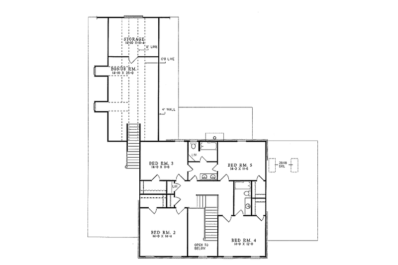 Southern Style House Plan - 5 Beds 3.5 Baths 3394 Sq/Ft Plan #17-227 ...