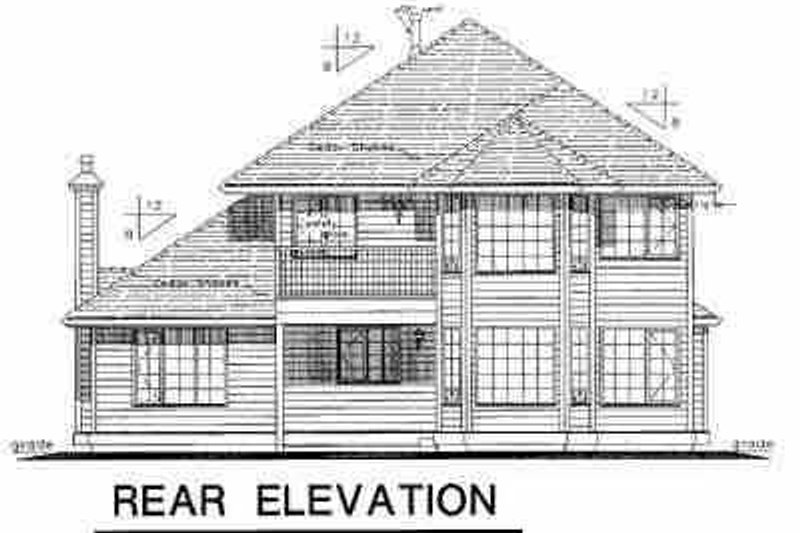 Architectural House Design - Exterior - Rear Elevation for European House Plan #18-243 - 3 bed, 2.5 bath