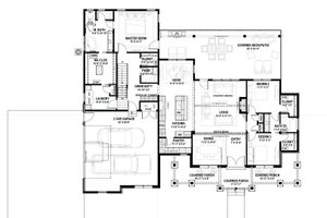 Floor Plan - Main Floor for Farmhouse House Plan #1069-41 - 3 bed, 2.5 bath