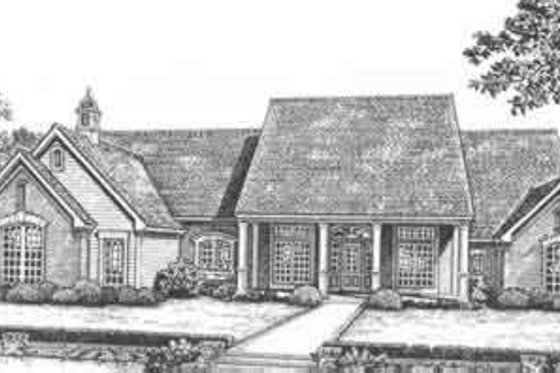 Exterior - Front Elevation for Southern House Plan #310-508 - 4 bed, 3.5 bath