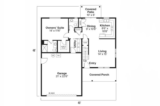 Floor Plan - Main Floor for Country House Plan #124-906 - 4 bed, 2.5 bath