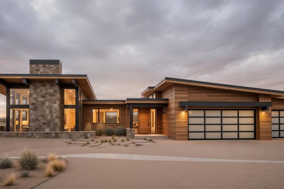 Exterior - Front Elevation 6 for Modern House Plan #892-47 - 3 bed, 3.5 bath