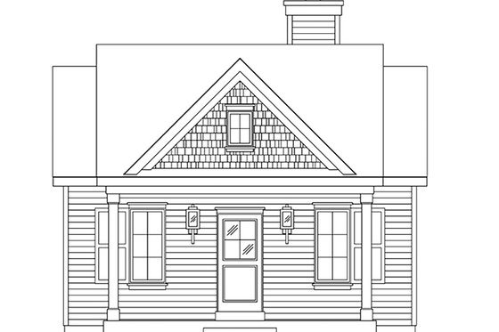 Exterior - Front Elevation 4 for Cottage House Plan #22-590 - 1 bed, 1 bath