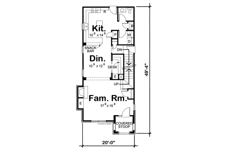 Dream House Plan - Floor Plan - Main Floor for European House Plan #20-2623 - 3 bed, 3.5 bath