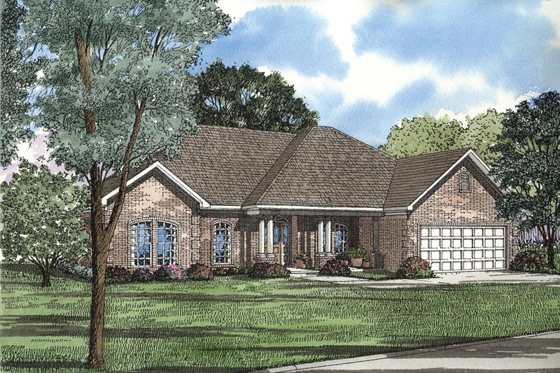 Architectural House Design - Traditional Exterior - Front Elevation Plan #17-154